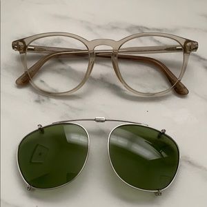 Tom Ford prescription glasses/clip on sunglasses